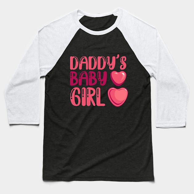 Daddy Baby Girl Cute Sweet Family Baseball T-Shirt by Mellowdellow